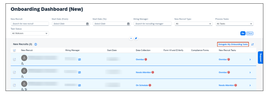 Delegation of Onboarding Tasks